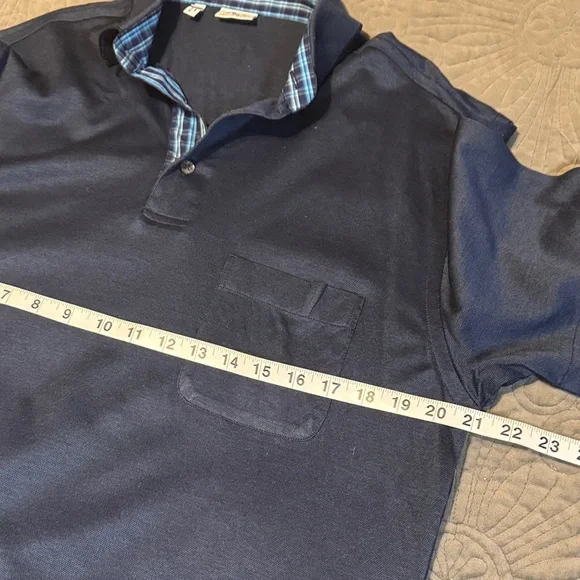 Brioni Dark Blue Cotton Pique Polo Shirt - Picture 8 of 9